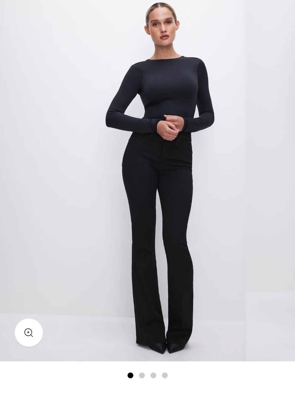 Good American Black High-Rise Flare Pants